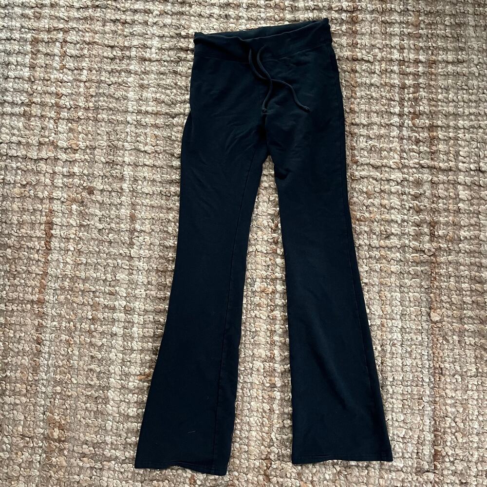 Alo Yoga Black Flare Leggings Pants Drawstring Women’s Small Estimated 30" Y2K